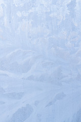 Frosty patterns on a frozen ice box in the early morning