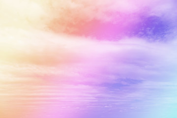 Clouds sky with gradient pastel color use for abstract background.