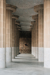 Columns at Park G&uuml;ell, in Barcelona, Spain