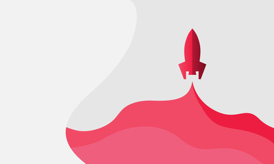 Rocket Vector and illustration flying rocket.Space travel to the moon.Space rocket launch.Project start up Solar System and text space