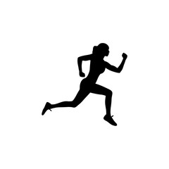 Healthy running, Silhouette healthy runner, Abstract running woman