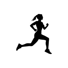 Fototapeta na wymiar Healthy running, Silhouette healthy runner, Abstract running woman