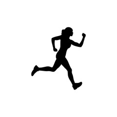 Healthy running, Silhouette healthy runner, Abstract running woman