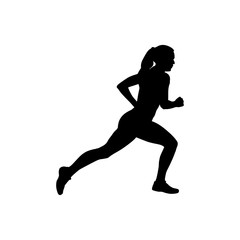 Fototapeta na wymiar Healthy running, Silhouette healthy runner, Abstract running woman