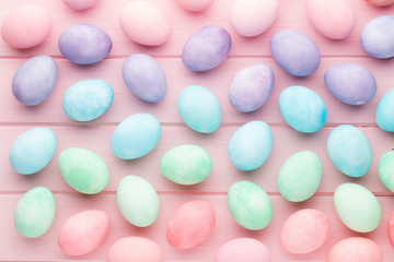 Pink pastel color tulip on the white background. Easter background.