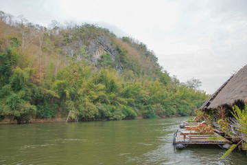 Fototapeta premium Village on the river Kwai in Thailand