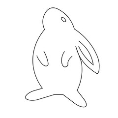 Rabbit icon. Trendy modern flat linear vector Rabbit icon on white background from thin line animals collection, editable outline stroke vector illustration