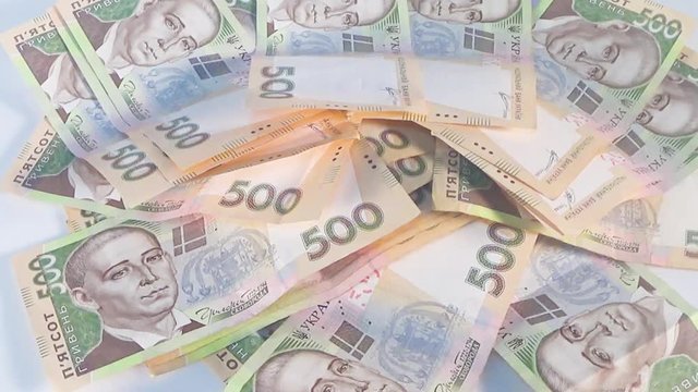 Hryvnia money background, money video footage