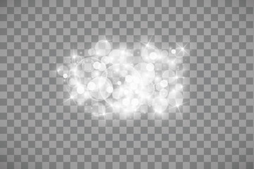 Glow light effect. Vector illustration. Christmas flash. dust. White sparks and glitter special light effect. vector sparkles on transparent background. Sparkling magic dust particles