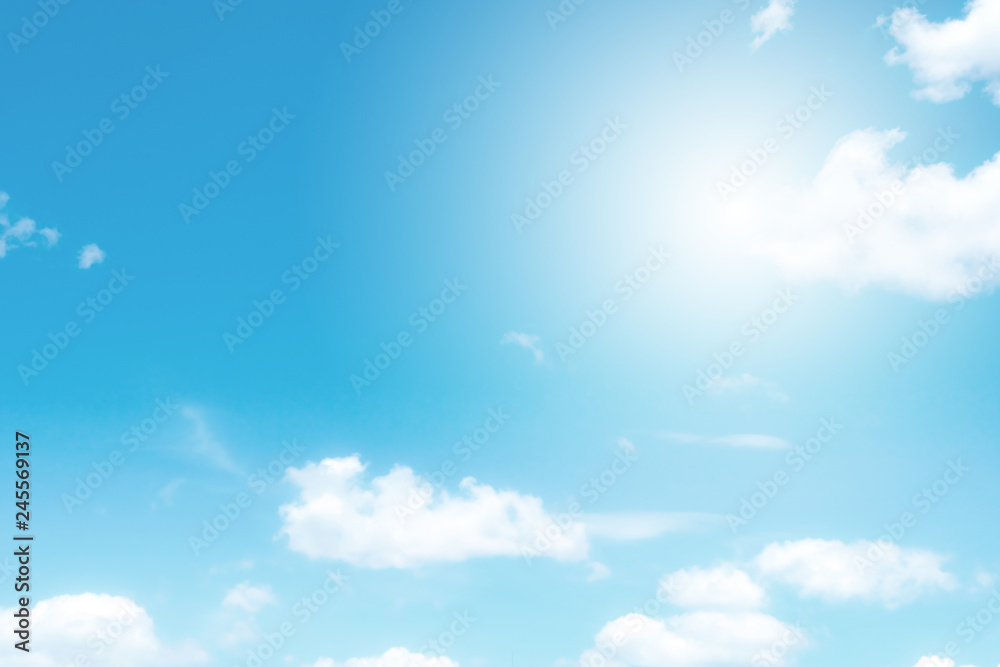 Wall mural clouds sky with gradient pastel color use for abstract background.