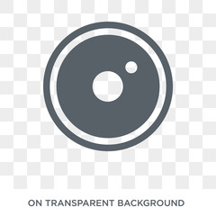 camera lens icon. Trendy flat vector camera lens icon on transparent background from Cinema collection. High quality filled camera lens symbol use for web and mobile