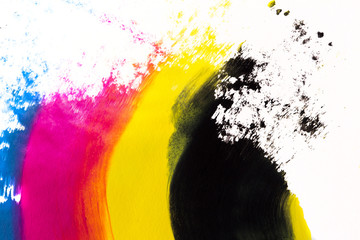 cmyk abstract acrylic painting texture with movement and isolated