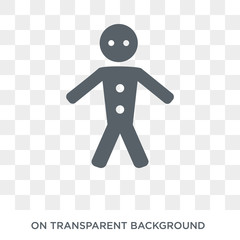 Gingerbread man icon. Gingerbread man design concept from Christmas collection. Simple element vector illustration on transparent background.
