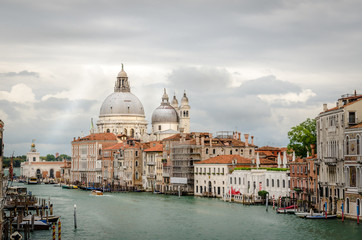 Beautiful Santa Maria church in grand canel. Venice, Italy.