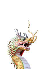 Chinese style dragon statue isolated with white background