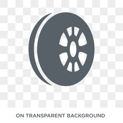 car tyre icon. car tyre design concept from Car parts collection. Simple element vector illustration on transparent background.