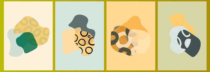 Abstract background with uneven round shapes, template, artistic covers design, colorful texture. Trendy pattern, graphic poster, geometric brochure, card. Vector illustration.  