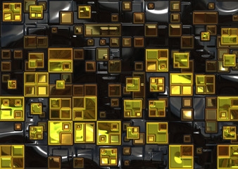 yellow and black colored glass bricks background