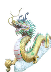 Obraz premium Chinese style dragon statue isolated with white background