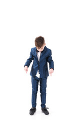 Fototapeta premium Boy model posing in suit