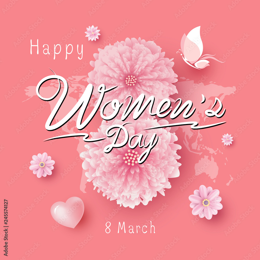 Wall mural 8 March Women's Day vector illustration