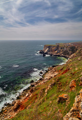 Obraz premium Beautiful landscape with blue sea and rocky shore