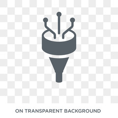 Funneling Data icon. Trendy flat vector Funneling Data icon on transparent background from Business and analytics collection. High quality filled Funneling Data symbol use for web and mobile