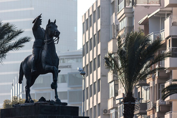 Naklejka premium Monument of Ataturk on the horse in Izmir (Turkey)