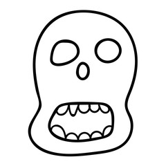 Cartoon doodle linear mask isolated on white background. Vector illustration. 