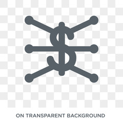 Obraz premium Monetarism icon. Trendy flat vector Monetarism icon on transparent background from Business collection. High quality filled Monetarism symbol use for web and mobile