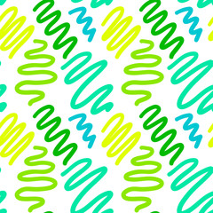 Abstract seamless pattern wish curly zigzag lines. Linear background. Vector illustration. 