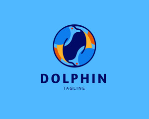 Fototapeta na wymiar animal Dolphin vector icon logo - Vector