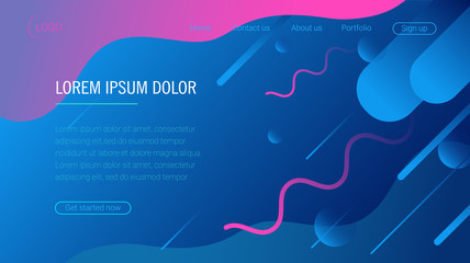 Liquid color background design. Landing page template. Header for website. High detailed isometric vector illustration. eps10