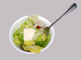 close up on fresh salad in the bowl
