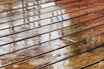 Fototapeta premium Raining on the deck - Martinique, FWI
