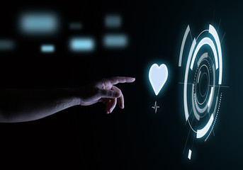 Heart Rate Digital Touch Hologram User Interface Technology Concept