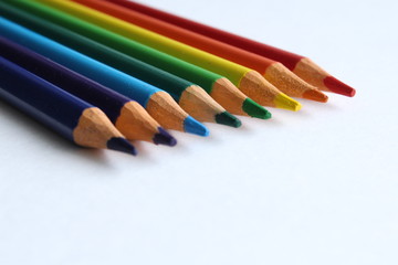 color pencils isolated on white background