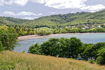 Fototapeta na wymiar La Breche beach in Tartane - Caravelle Peninsula, Martinique, FWI