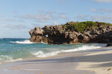 Heart hole in the rocks in Anse Grosse Roche, Le Marin, Martinique FWI