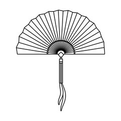 chinese hand fan cartoon © Stockgiu