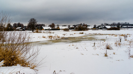 Zima w dolinie Górnej Narwi, Podlasie, Polska © podlaski49