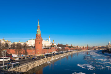 Fototapeta na wymiar Kremlin of Moscow. Embankment of the Moskva River. Russia