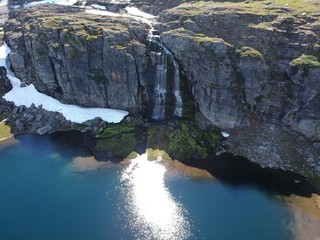 Fototapeta na wymiar Waterfall cliff