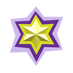 Obraz premium Origami star on a background of colored pieces of paper. vector illustration