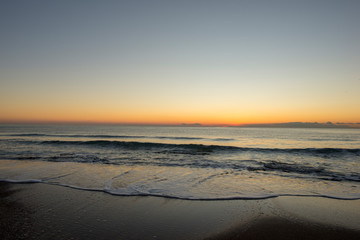 Fototapeta na wymiar Sunrise on a beach in Denia, Alicante