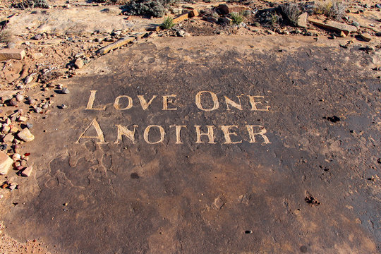 Love One Another Stone Carving