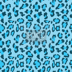 Leopard seamless pattern. Blue Animal print. Vector background. animal skin, tiger stripes, abstract pattern, line background, fabricvector illustration. Poster, banner. artwork, monochrom.