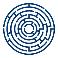 Circular maze on white background