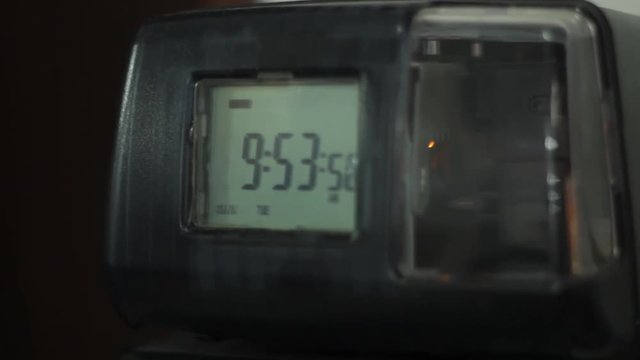 Time clock punch at sewing factory