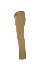tactical brown pants in front of white background
